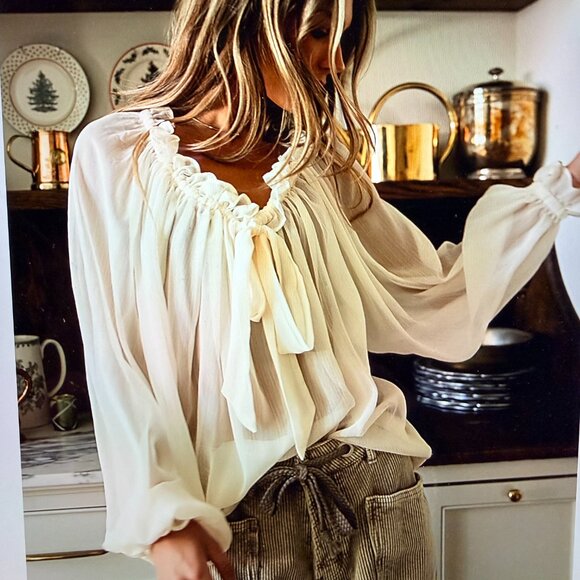 BOHME Caylee Sheer Blouse ~ NWT - Picture 3 of 7